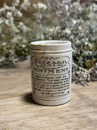 Antique Regesan Ointment Cure Ceramic English Pot Jar