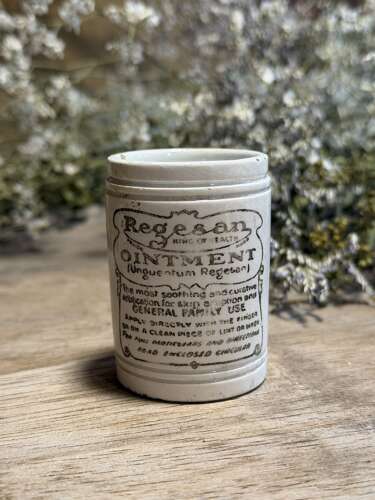 Antique Regesan Ointment Cure Ceramic English Pot Jar