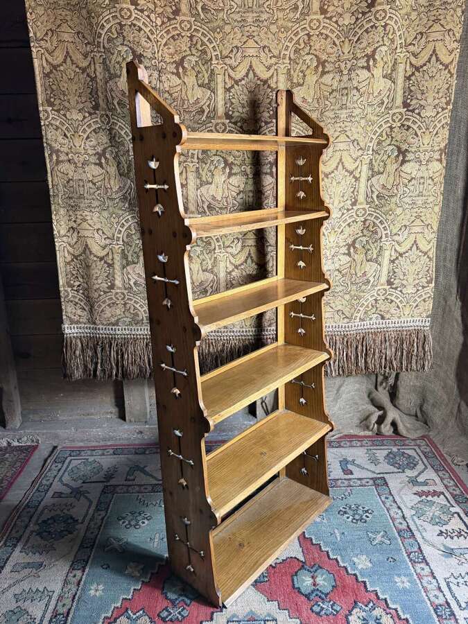 Antique Liberty London Style Arts & Crafts Late Victorian Book Shelf