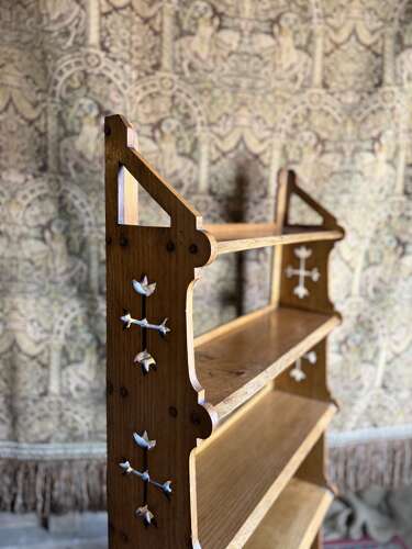 Antique Liberty London Style Arts & Crafts Late Victorian Book Shelf