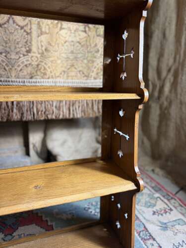 Antique Liberty London Style Arts & Crafts Late Victorian Book Shelf