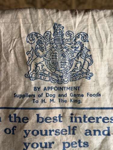 Antique Advertising Spratts Oval Dog Biscuits Cloth bag