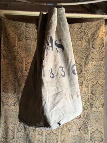 Antique Auguste Descamps-Angillis Textile Mill Canvas Sack