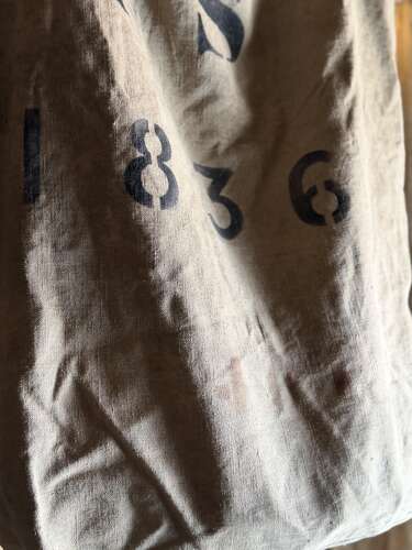 Antique Auguste Descamps-Angillis Textile Mill Canvas Sack