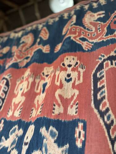 Antique Hinngi Sumba Cloth Hand Woven Ikat Textile Interior