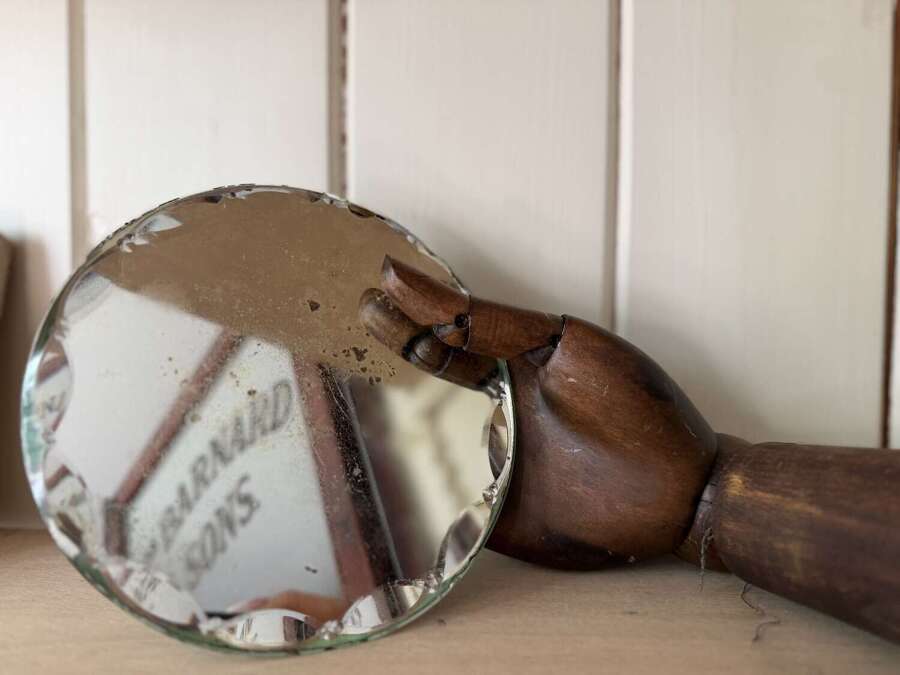 Antique Scalloped Bevelled Edged Art Deco foxed Mirror