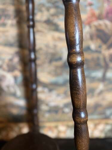 Long French Vintage Wooden Bobbin Stool/Jardinaire