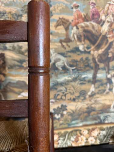 Antique Childrens Rush Seat Chair with turned detail