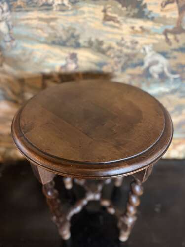 Antique Oak Barley Twist Side Table
