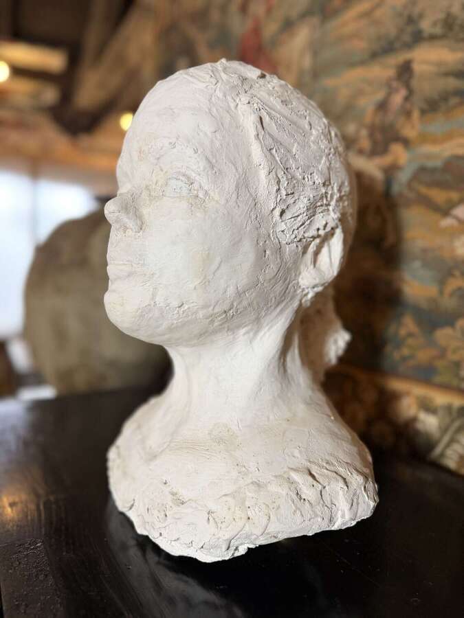 Contemporary Plaster Sculped Female Bust (unsigned)