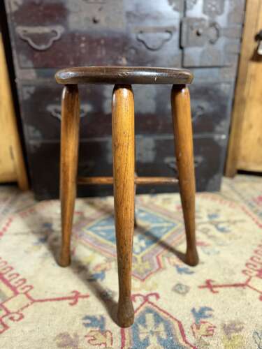 Antique English 19th Century Elm Stool