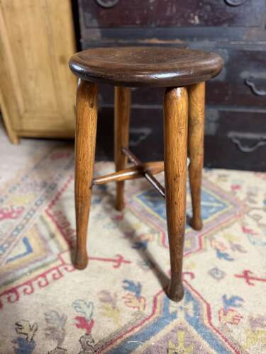 Antique English 19th Century Elm Stool