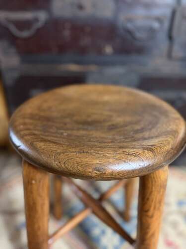 Antique English 19th Century Elm Stool