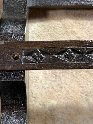 Antique European Chip Carved Folk Art Plate Rack 