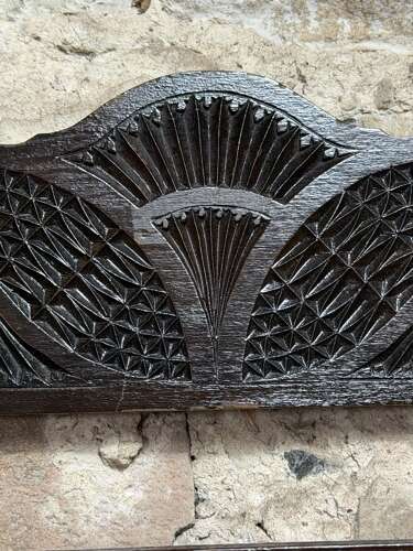 Antique European Chip Carved Folk Art Plate Rack 
