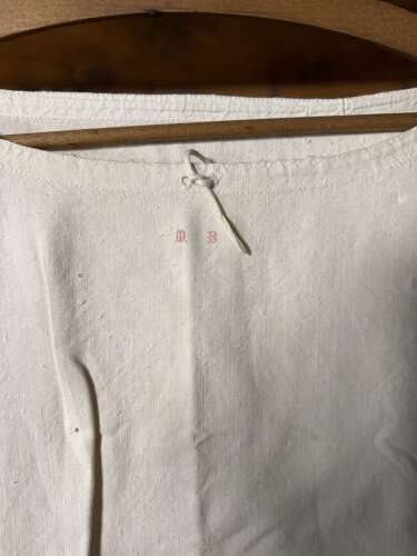 Antique French Rustic farm Chanvre Womens Smock Dress