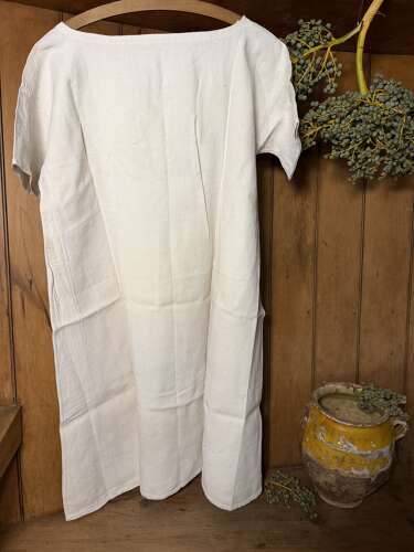 Antique French Rustic farm Chanvre Womens Smock Dress