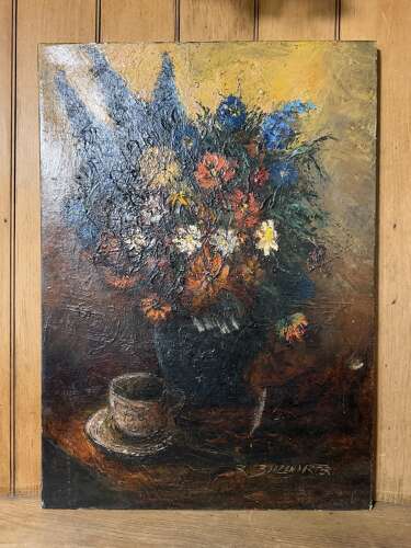 French Oil on Canvas 