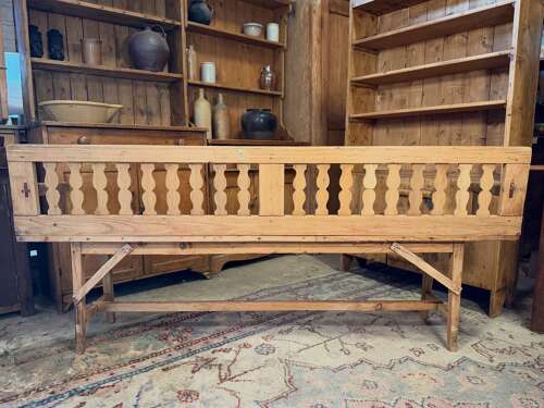 Antique 19th Century Continental Folk Pine Rustic Bench